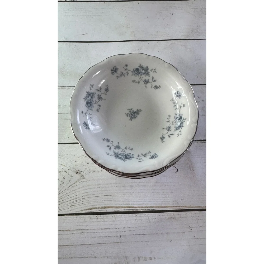 Johann Haviland Blue Garland Bavaria Germany Fruit Dessert Bowls‎ Set 4